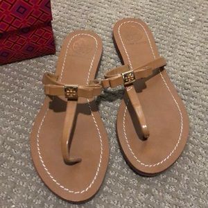 Tory Burch Nude Bow Flats